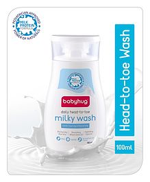 Babyhug Milk Protein Formula Daily Head To Toe Milky Wash No Tear Formula For Newborn Baby 2 In 1 Shampoo & Body Wash - 100 ml