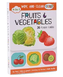 Kyds Play Flash Cards of Fruits & Vegetables White - 36 Flash Cards