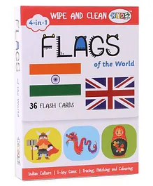 Kyds Play Flash Cards of Flags White - 36 Flash Cards