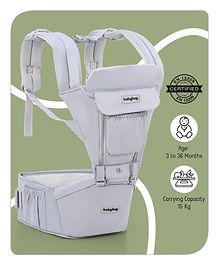 Babyhug Cherish 5-in-1 Hip Seat cum Baby Carrier - Dark Grey