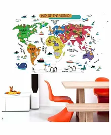 Oren Empower Artistic Map of The World Wall Stickers - Multicolour