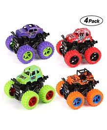 Toyshine Push and Go Monster Truck Friction Powered Cars Pack of 4 - Multicolour