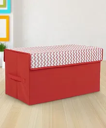 Zoe My Treasure Storage Box with Chevron Lid - Red