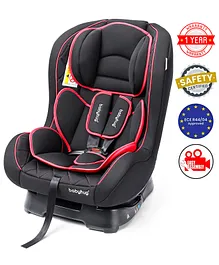 Babyhug Expedition 3 In 1 Convertible Car Seat With Recliner with 1 Year Warranty - Black Red