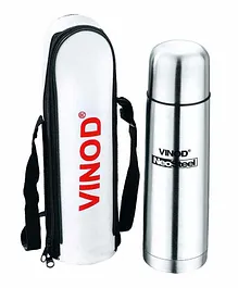 Vinod Cookware Stainless Steel Water Bottle with Pouch Silver - 750 ml