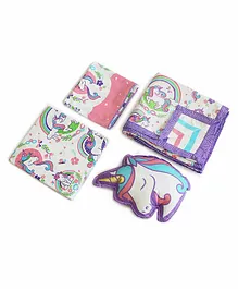 Silverlinen Unicorn Design 4 Piece Bedding Set - Purple White