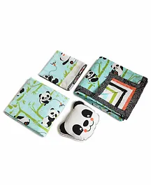 Silverlinen Panda Design 4 Piece Bedding Set - Blue White
