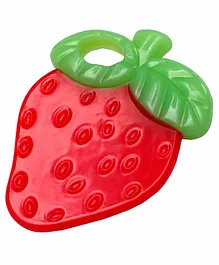 Small Wonder Strawberry Silicone Teether - Red