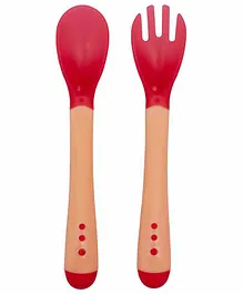 Small Wonder Heat Sensitive Spoon & Fork Set -  Red