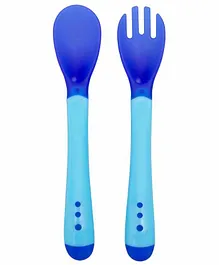 Small Wonder Heat Sensitive Spoon & Fork Set -  Blue