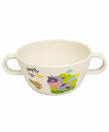 Small Wonder Bowl With Twin Handle Cow Print White - 280 ml