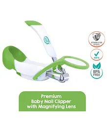 Buddsbuddy Premium Baby Nail Clipper with Magnifying Lens - Green