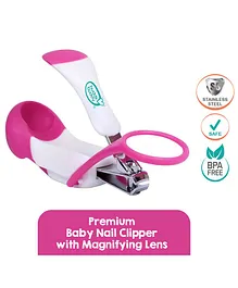 Buddsbuddy Premium Baby Nail Clipper with Magnifying Lens - Pink