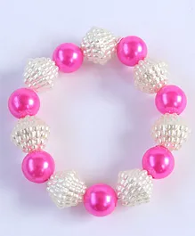 Pihoo Carved Beaded & Pearl Detailing Bracelet - Pink