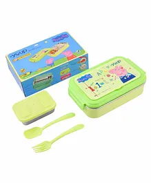 Youp Stainless Steel Insulated Lime Green Color Peppa Pig Kids Lunch Box  -850 ml