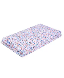My Milestones Fitted Cotton Crib Sheet Animal & Floral Print - Pink White