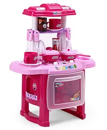 Webby Pretend Play Kitchen Set with Music & Light Pink - 20 Pieces 