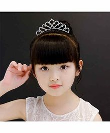 Ziory Silver Crystal Rhinestone Tiara - Siver