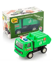 Shinsei Pull Back & Go Clean Up City Truck - Green