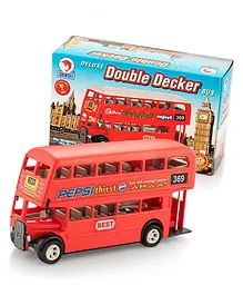 Shinsei Pull Back Action Double Decker Bus Toy - Color May Vary
