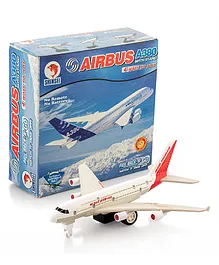 Shinsei Jumbo Pull Back Air Indian Plane with Stand - White