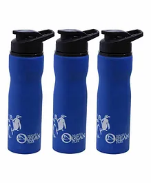 Pix Stainless Steel Water Bottle Blue Pack of 3 - 750 ml Each