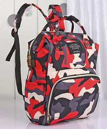 Backpack Style Diaper Bag - Red Grey