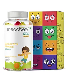 Meadbery Calcium With Vitamin D Gummy Bears - 4 gm Each - 30 Pieces