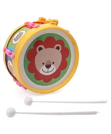 Petals Baby Drum With Stick Lion Print - Multicolor