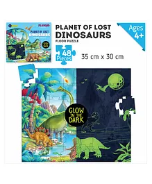 Palyqid Planet of Lost Dinosaurs Glow in the Dark Puzzle Multicolor - 48 Pieces