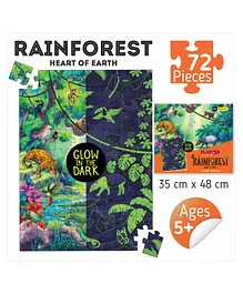 Playqid Rainforest Heart of Earth Glow in the Dark Floor Puzzle - 72 Pieces