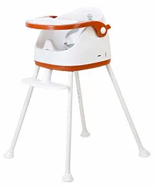 Webby Foldable Baby High Chair with Wheels - Brown