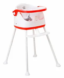 Webby Foldable Baby High Chair with Wheels - Red