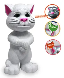 Fiddlerz Talking Tom Toy Cat with Lights and Sounds - White