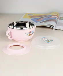 Feeding Bowl with Lid Pink- 250 ml