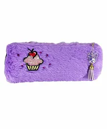Spiky Soft Fur Pencil Pouch – Purple