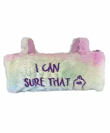 Spiky Soft Fur Pencil Pouch Embroidered - Pink