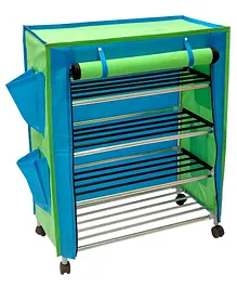 Fabura 4 Shelves Multipurpose Rack - Green Blue