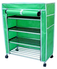 Fabura 4 Shelves Multipurpose Rack - Green