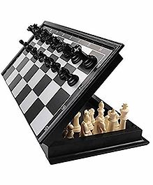 Yamama Foldable and Smooth Magnetic Chess Board - Black White