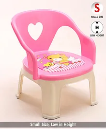Light Weight Chair with Backrest - Pink (Print & Design May Vary)
