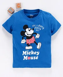 Fox Baby Half Sleeves Tee Mickey Mouse Print - Royal Blue