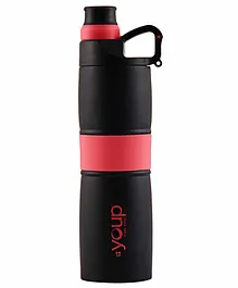 Youp Grippy Thermo Stainless Steel Water Black Pink - 650 ml