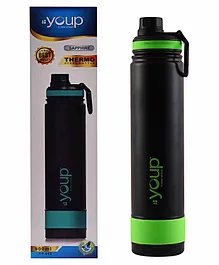 Youp Sapphire Thermo Stainless Steel Water Bottle Black Green - 900 ml