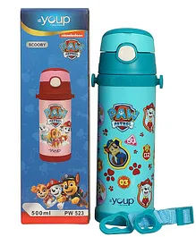 Youp Stainless Steel Green Color Paw Patrol Kids Insulated Double Wall Sipper Bottle Scooby - 500 ml