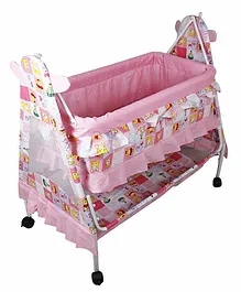 Maanit Cradle With Mosquito Net - Pink