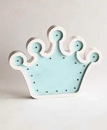 The Tiny Trove Wood & Acrylic Crown Light - Blue