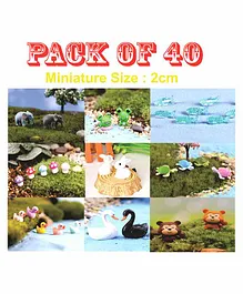 Skylofts Miniature Garden Decor Toys Pack of 40 - Multicolor