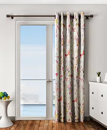 Urban Dreams 100% Cotton Eyelet Door Curtain Butterfly Print - Off White