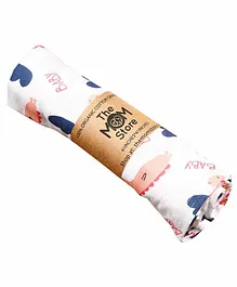 The Mom Store Muslin Swaddle Wrap Baby Dino - White Pink